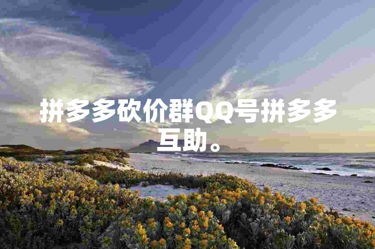 拼多多砍价群QQ号拼多多互助。