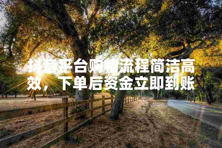 抖音平台购物流程简洁高效，下单后资金立即到账，享受无忧的快速交易。