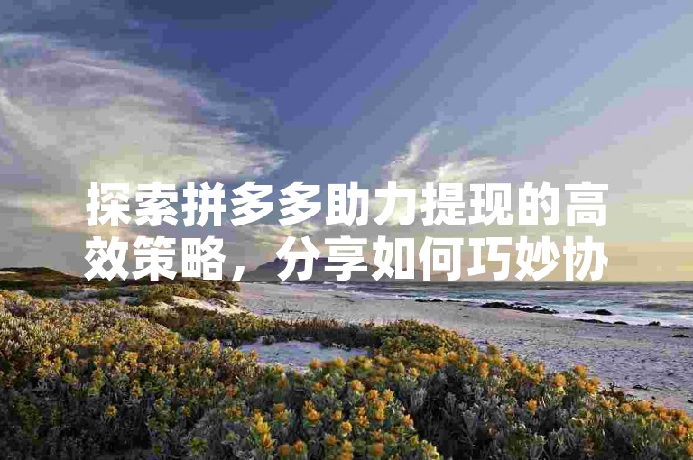 探索拼多多助力提现的高效策略，分享如何巧妙协助朋友达成提现愿望。