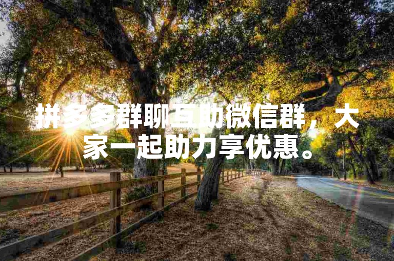 拼多多群聊互助微信群，大家一起助力享优惠。