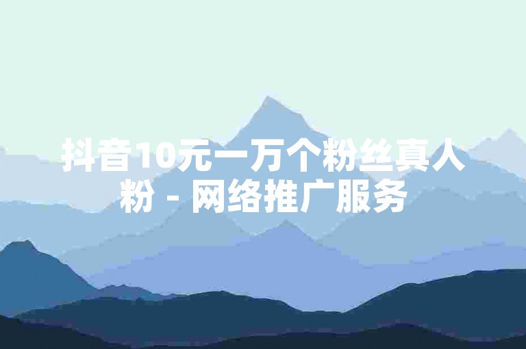抖音10元一万个粉丝真人粉 - 网络推广服务
