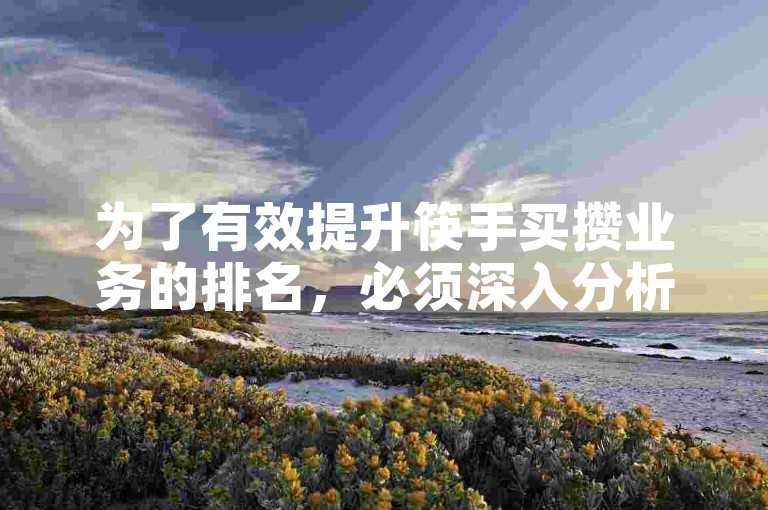 为了有效提升筷手买攒业务的排名，必须深入分析市场需求，优化服务流程，并持续创新以满足用户的多样化需求。
