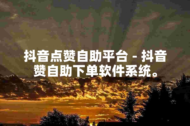 抖音点赞自助平台 - 抖音赞自助下单软件系统。