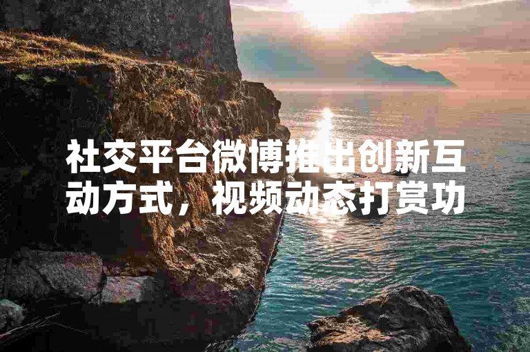 社交平台微博推出创新互动方式，视频动态打赏功能，十元即可获得专属感谢徽章。