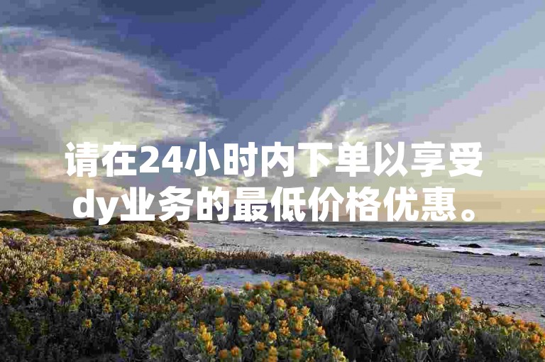 请在24小时内下单以享受dy业务的最低价格优惠。