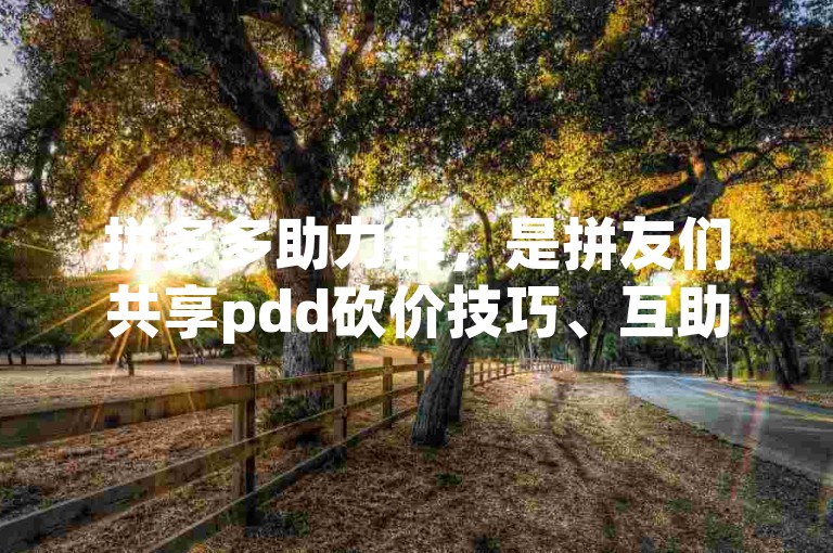 拼多多助力群，是拼友们共享pdd砍价技巧、互助赢取优惠的神奇圈子。