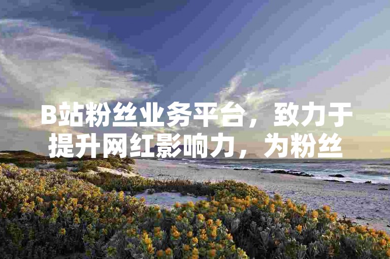 B站粉丝业务平台，致力于提升网红影响力，为粉丝提供独特体验。