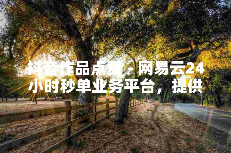 抖音作品点赞 - 网易云24小时秒单业务平台，提供快速、稳定的点赞服务。