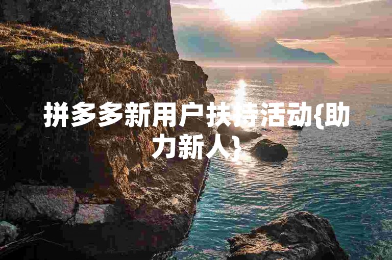 拼多多新用户扶持活动{助力新人}