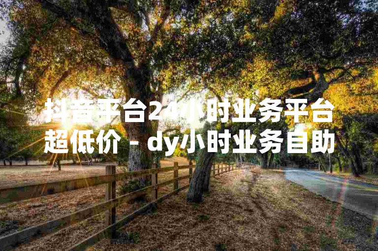 抖音平台24小时业务平台超低价 - dy小时业务自助下单平台