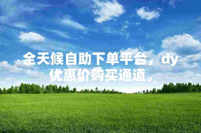 全天候自助下单平台，dy优惠价购买通道。