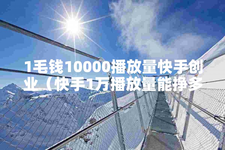 1毛钱10000播放量快手创业（快手1万播放量能挣多钱）
