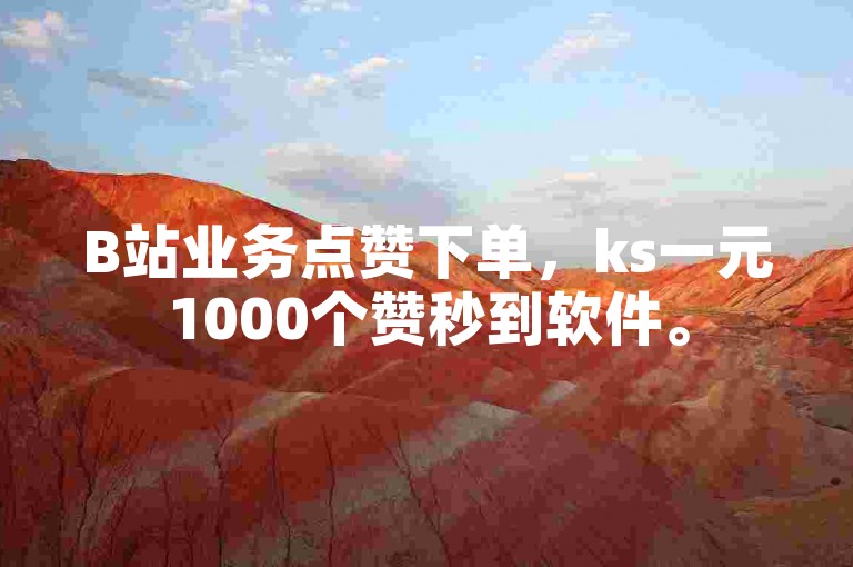 B站业务点赞下单，ks一元1000个赞秒到软件。