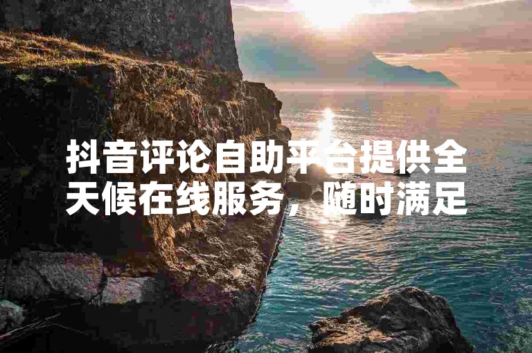 抖音评论自助平台提供全天候在线服务，随时满足用户需求。