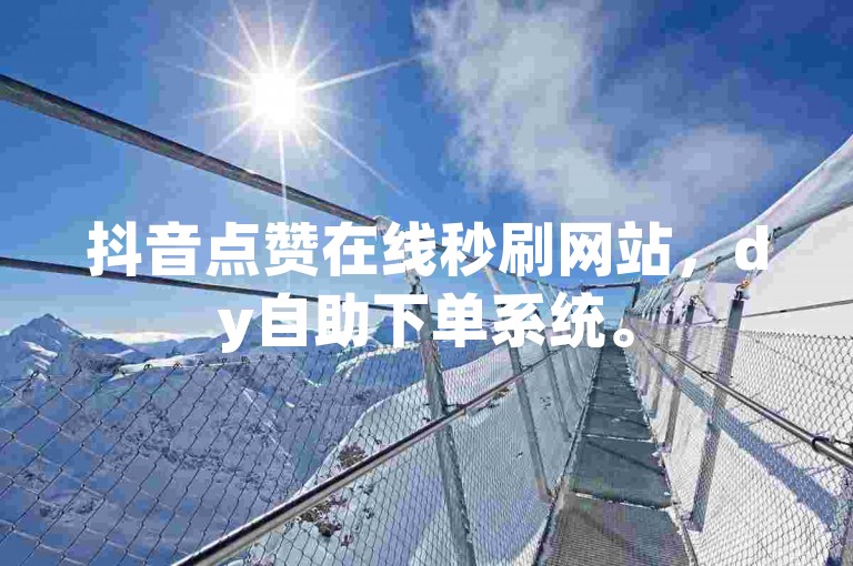 抖音点赞在线秒刷网站，dy自助下单系统。