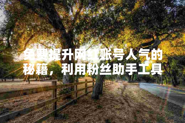 免费提升网红账号人气的秘籍，利用粉丝助手工具，让你的社交媒体影响力飙升！2024年必备技巧。