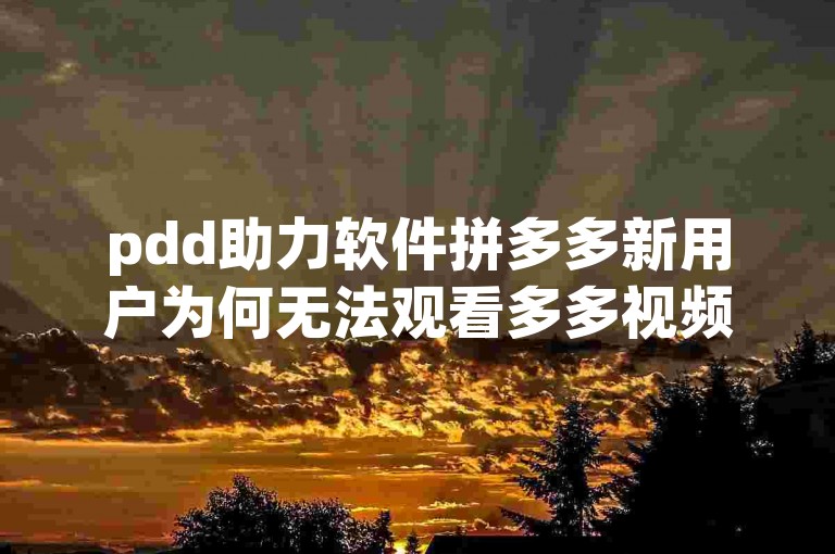 pdd助力软件拼多多新用户为何无法观看多多视频。