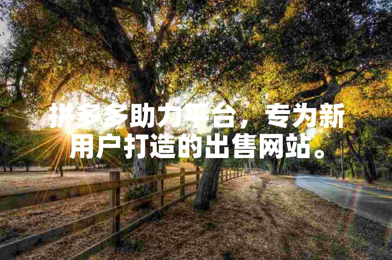拼多多助力平台，专为新用户打造的出售网站。