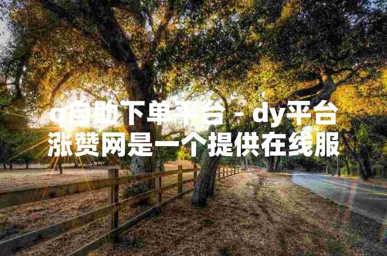 q自助下单平台 - dy平台涨赞网是一个提供在线服务的网站。