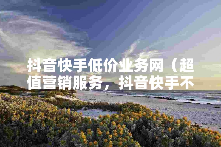 抖音快手低价业务网（超值营销服务，抖音快手不可或缺！）