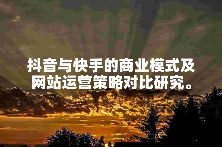 抖音与快手的商业模式及网站运营策略对比研究。