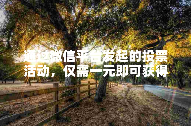 通过微信平台发起的投票活动，仅需一元即可获得一百个点赞支持。