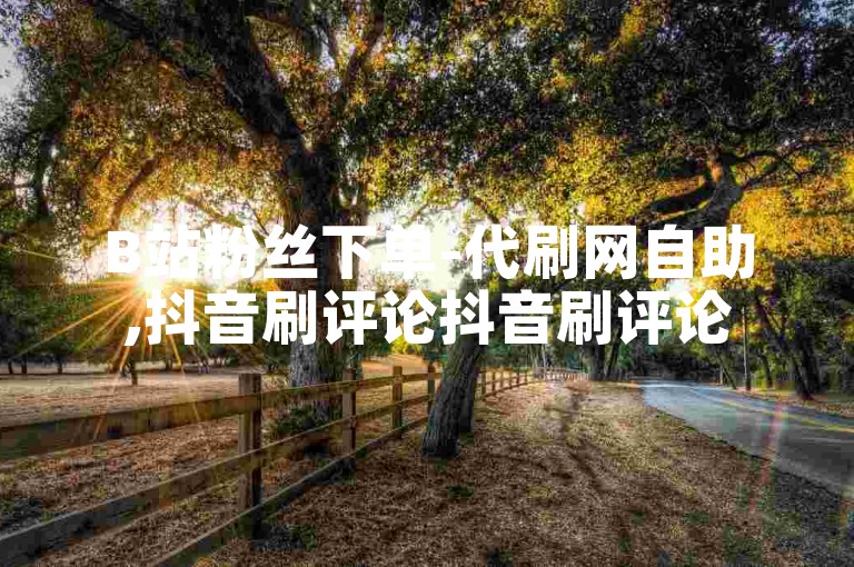 B站粉丝下单-代刷网自助,抖音刷评论抖音刷评论