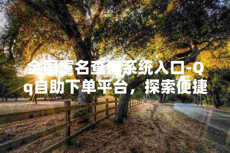 全国重名查询系统入口-Qq自助下单平台，探索便捷的在线服务，轻松获取同名信息。
