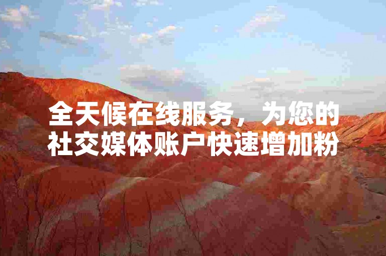 全天候在线服务，为您的社交媒体账户快速增加粉丝。