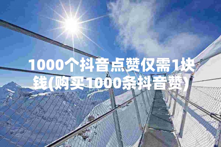 1000个抖音点赞仅需1块钱(购买1000条抖音赞)