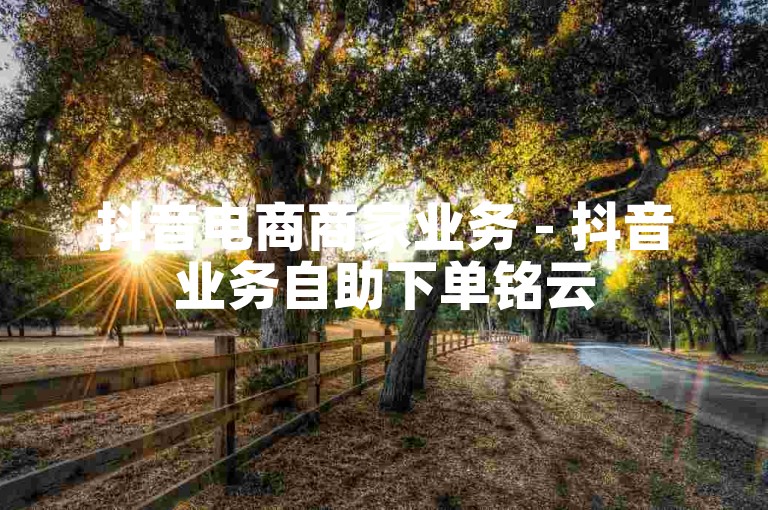 抖音电商商家业务 - 抖音业务自助下单铭云