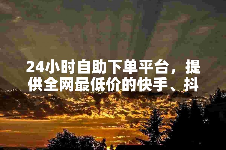 24小时自助下单平台，提供全网最低价的快手、抖音业务服务，包括拼多多免费助力工具，无限制使用 - 子萧网，您的专属推广伙伴。