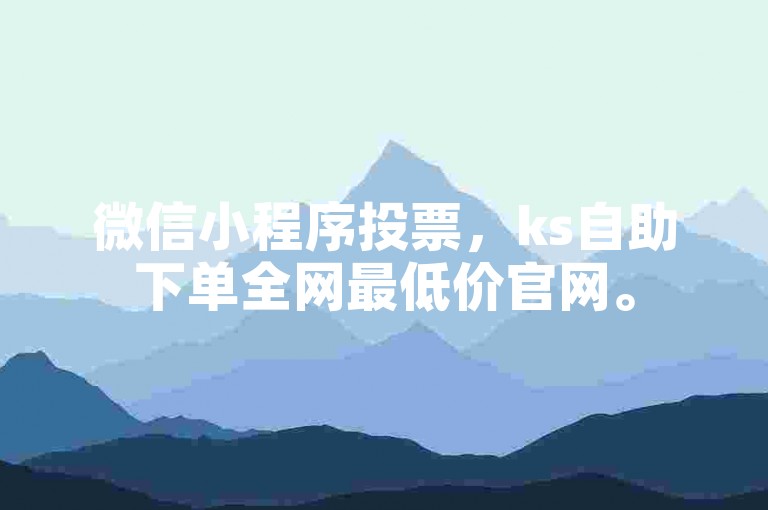 微信小程序投票，ks自助下单全网最低价官网。