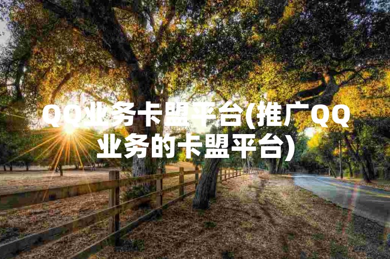 QQ业务卡盟平台(推广QQ业务的卡盟平台)