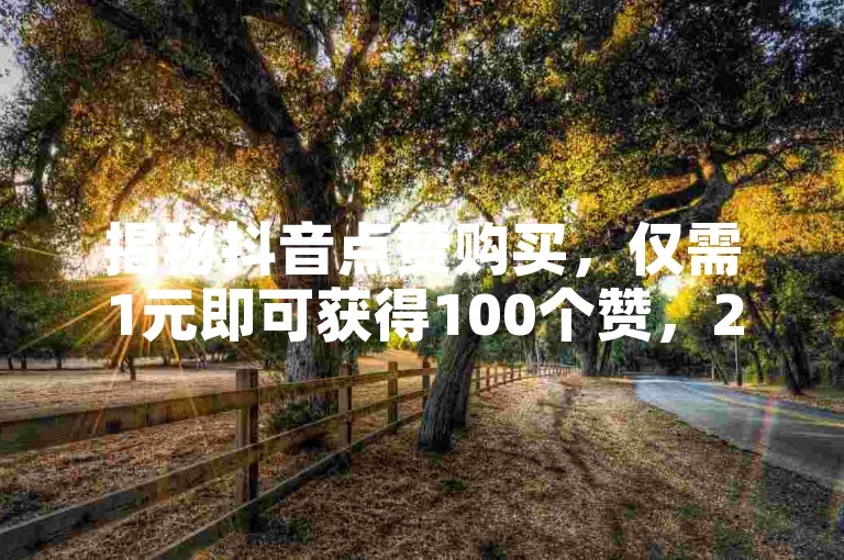 揭秘抖音点赞购买，仅需1元即可获得100个赞，2025年必备技巧！