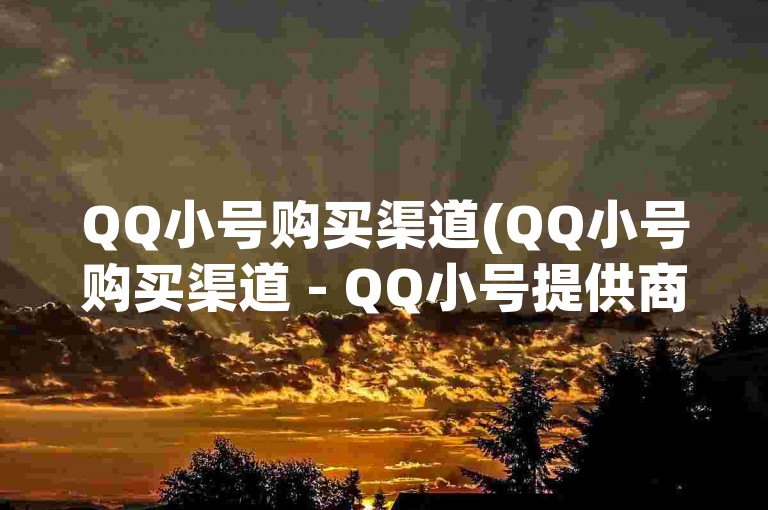QQ小号购买渠道(QQ小号购买渠道 - QQ小号提供商)。