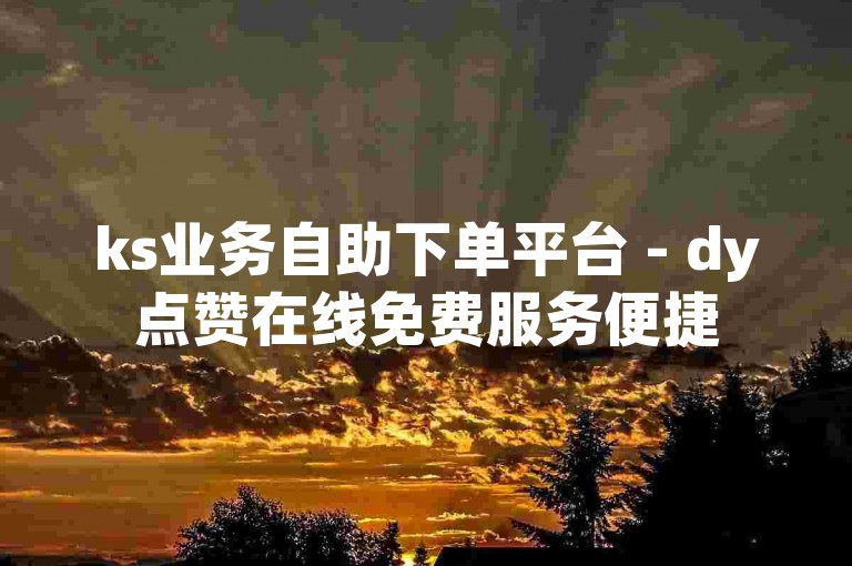 ks业务自助下单平台 - dy点赞在线免费服务便捷