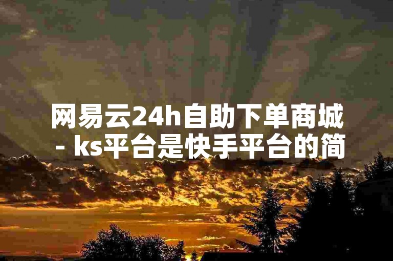 网易云24h自助下单商城 - ks平台是快手平台的简称。