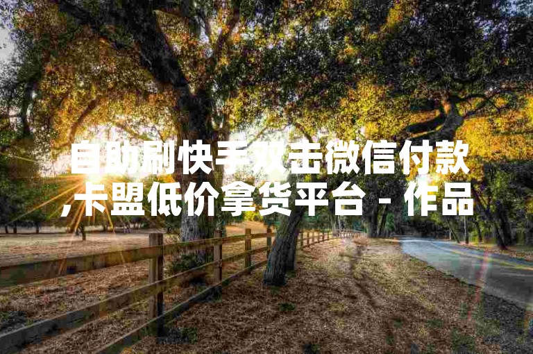 自助刷快手双击微信付款,卡盟低价拿货平台 - 作品点赞下单 - 卡盟会员永久网站